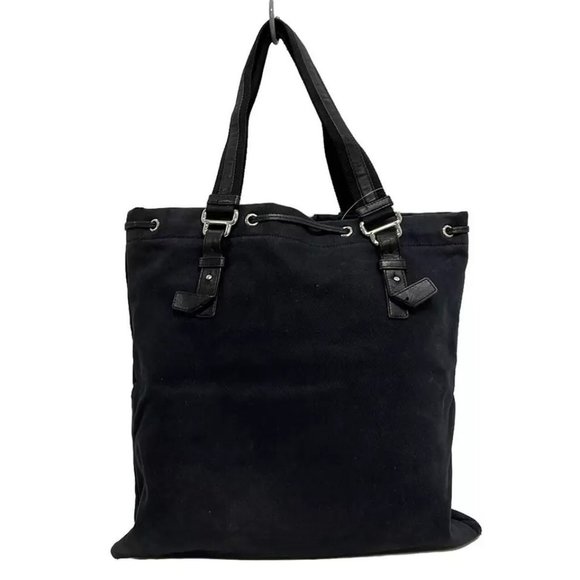 Auth YvesSaintLaurent rivegauche (YSL) Kahara 121631 Black Canvas Velour - - Picture 4 of 13